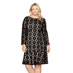 Adrianna Papell Textured Floral Lace Dress 16W